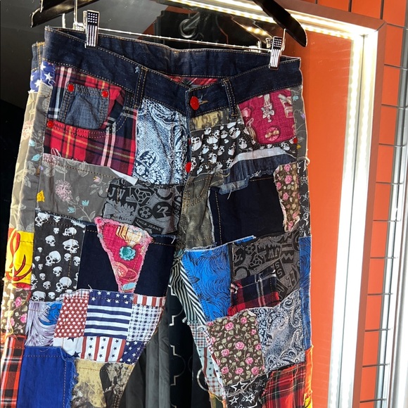 🔥 ✨ BiePa. JEANS 1971 Custom Patched Biker Denim - Waist 33 ✨ - Picture 2 of 8